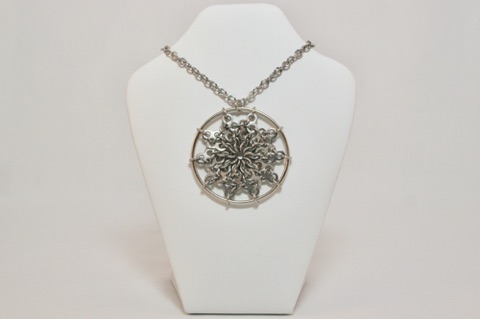 Circular Sun Pendant in Stainless Steel